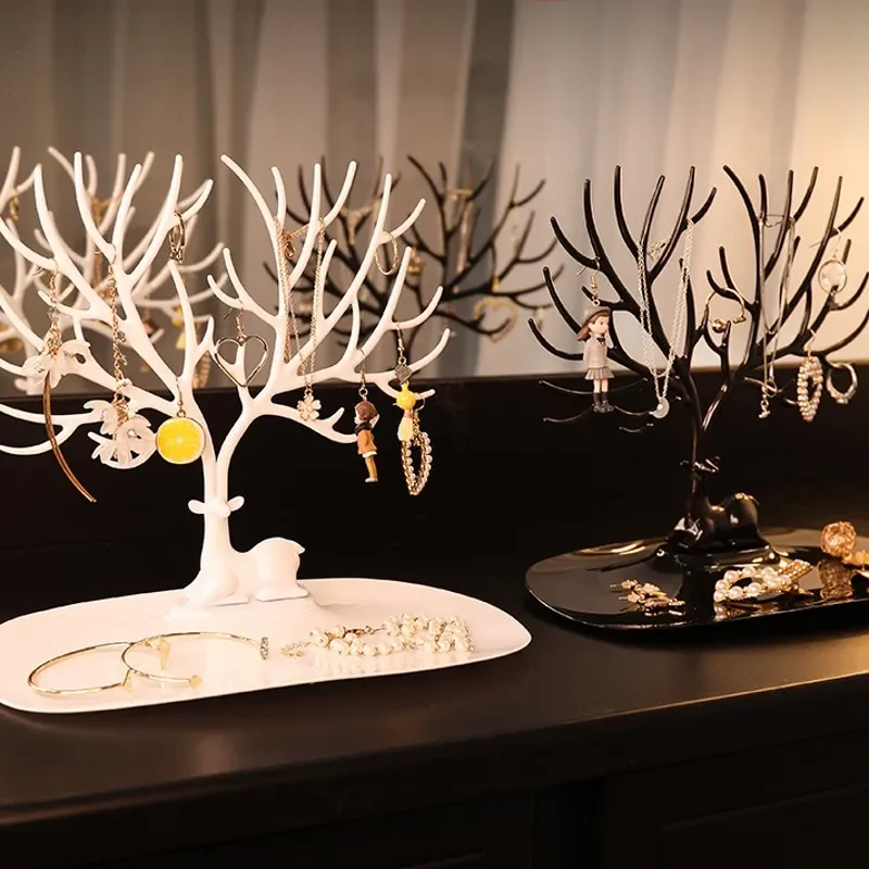 Jewelry Display Stand Tray Tree Storage Racks Cases Deer Earrings Necklace Ring Bracelet Jewelry Organizer Holder Make Up Decor