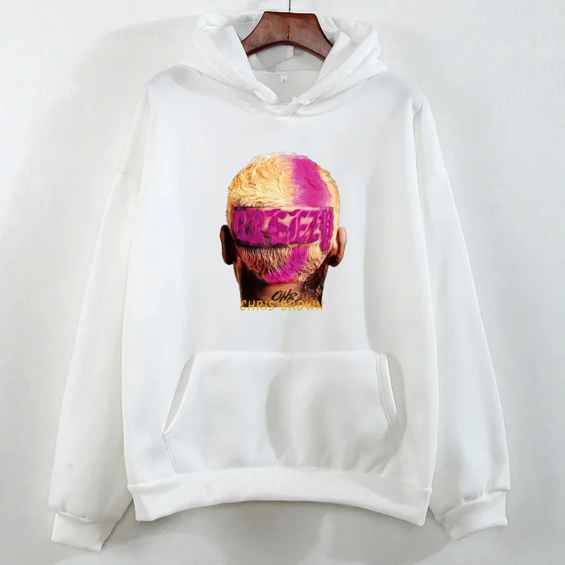 سترات بغطاء رأس كاجوال للرجال بطباعة جرافيك ، كريس بني ، سويت شيرت كلاسيكي ، قمم هيب هوب ، بلوفر راب جولة ، موضة الخريف