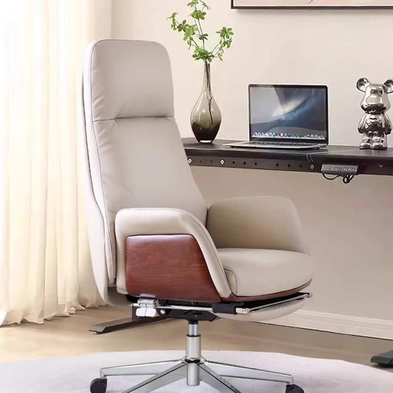 Taller Fancy Leather Office Chair Support Ergonomic Relax Accent Mobile Office Chair Cheap Recliner Silla Oficina Furniture