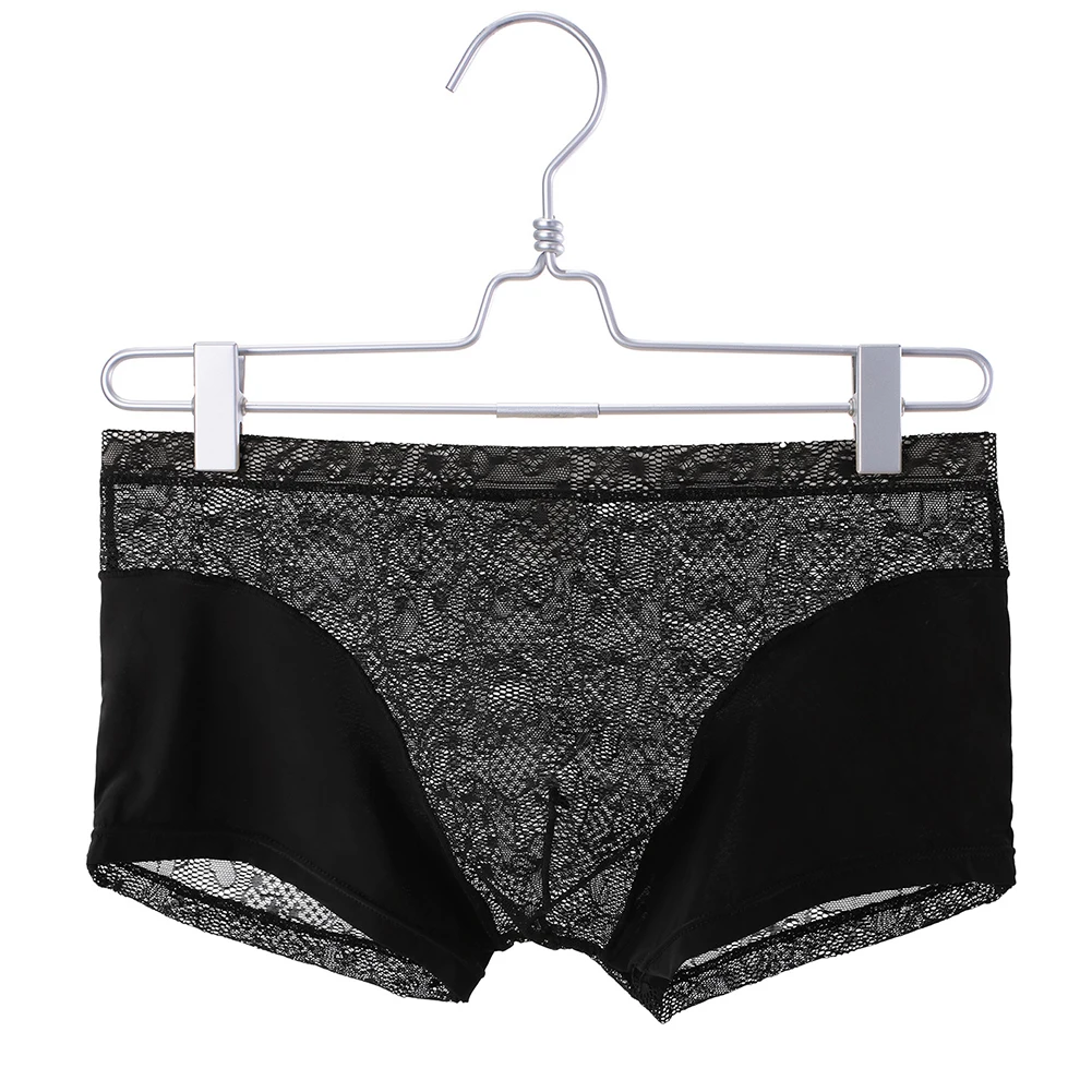 

Boxer Underwear For Men Mesh Lace Splicing Boxer Briefs Ultra-thin Cooling Comfortable Panties Shorts For Summer