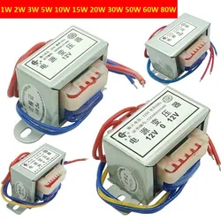 1W 2W 3W 5W 10W 20W 30W 50W 60W 80W 100W Power Transformer Input AC 220V 50HZ Output AC 6V 9V 12V 15V 18V 24V Single/Dual