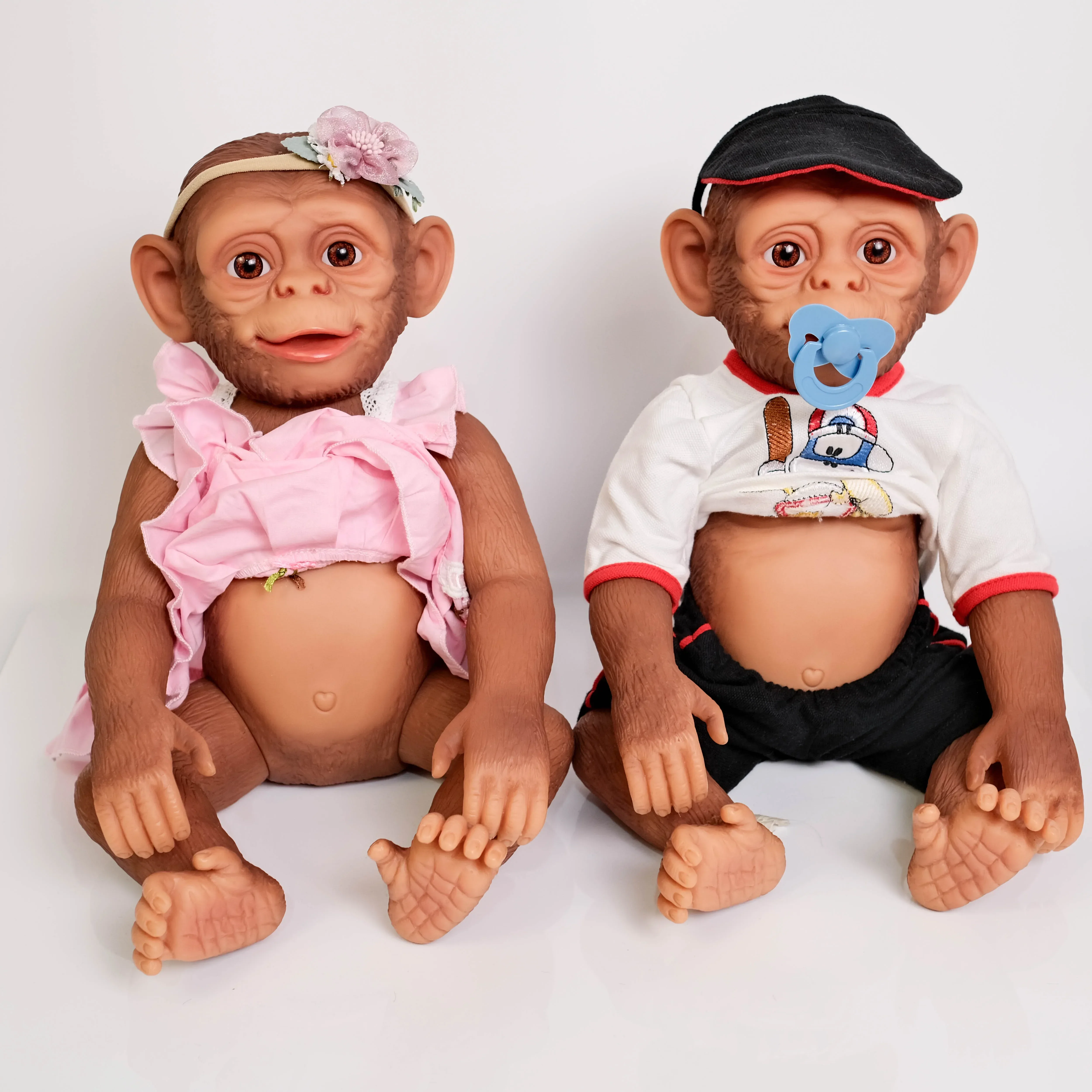 NPK 20inch Full Body Vinyl Monkey Handmade Reborn Monkey very soft silicone vinyl flexible Collectible art doll