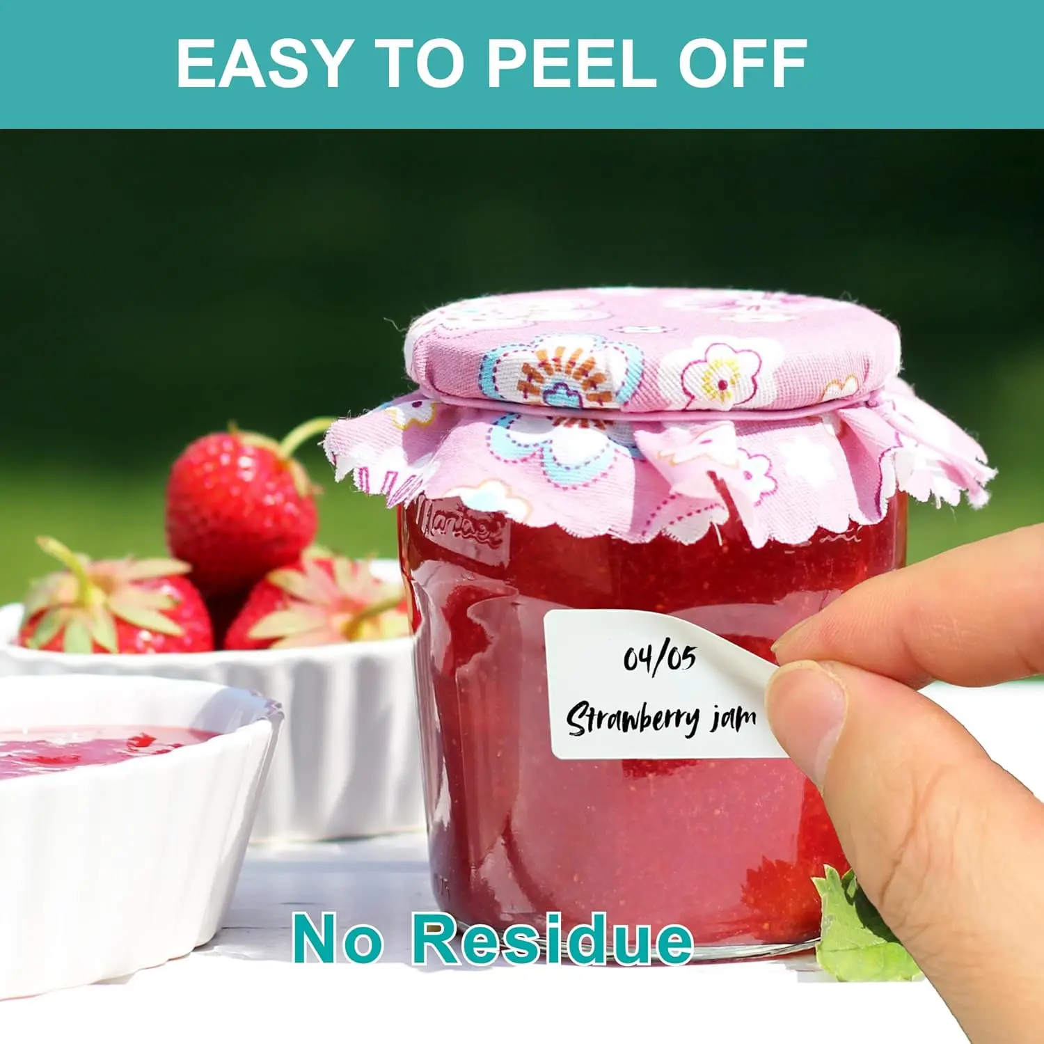 Food Containers, Jars, Pantry Organization - Waterproof & Oil - Resistant Removable Freezer Labels in 1x2 inches image 2