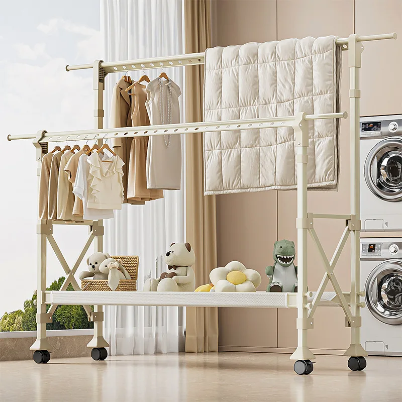 

Floor-to-ceiling bedroom household drying rack aluminum alloy coat rack indoor and outdoor