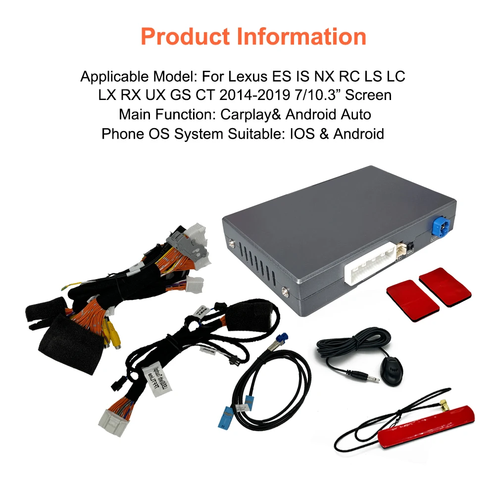 Bonroad Wireless CarPlay Android Auto Modul für Lexus NX RX IS ES GS RC CT LS LX LC UX GX 2014-2019 Mirror Link Airplay Decoder – Detail 14