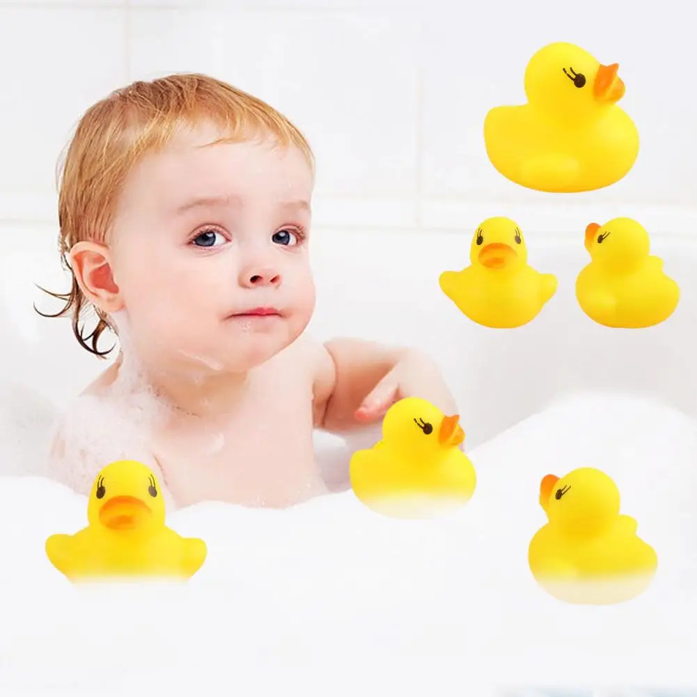 5Pcs Bath Toy Squeaky Duck Baby Water Toy Children Hearing Development Toys Bath Duck Toy with Sound Home Bathroom