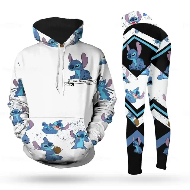 Customize Stitch 3D Hoodie Women's Hoodie Set Mickey Yoga Pants Sweatpants Women's Disney Yoga Hoodie Leggings Fashion Tracksuit