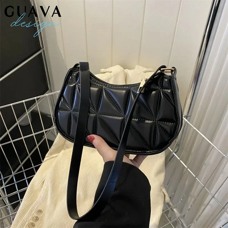 

Сплошной цвет, повседневная женская сумка на плечо с нишевым ретро-дизайном, модная и модная кожаная сумка через плечо, новинка