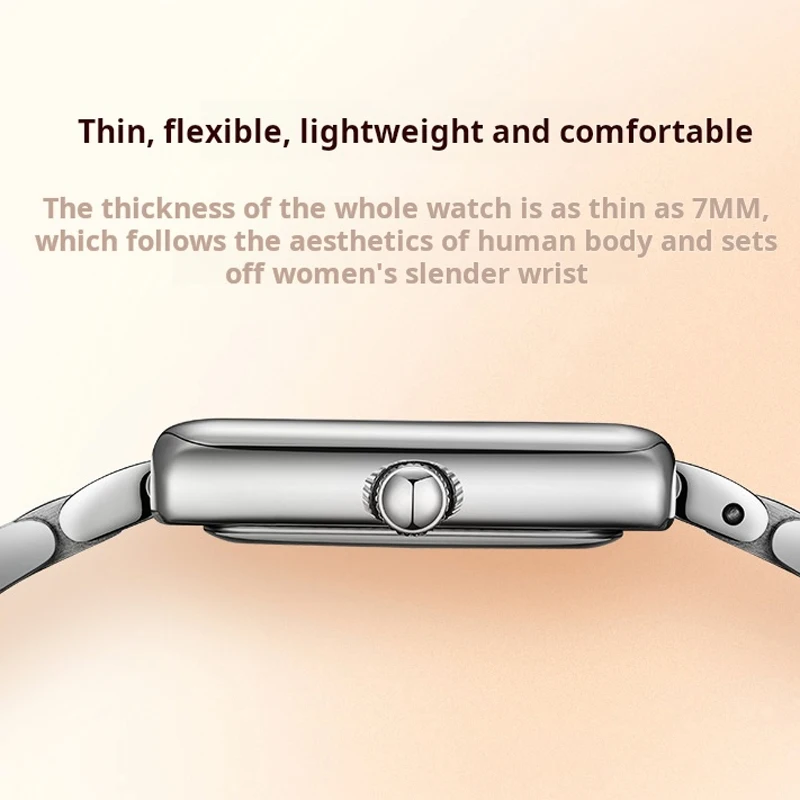 Mark Fairwhale Rectangle Quartz Watch for Women Stainless Steel Strap Waterproof Luxury Ladies Wristwatch Original Design