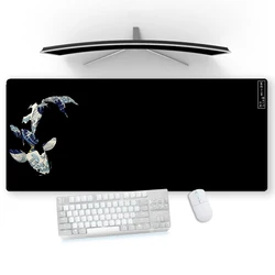 Koi mouse pad schwarz weiß erweitertes pad desktop tisch matte 1200x600 deskmat speed mauspad 800x400 japanischer großer teppich x