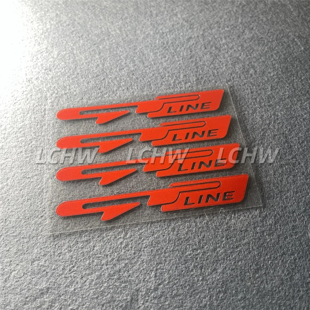 4x autostickers voor GT Line Racing auto-wieldecoratie sticker waterdicht