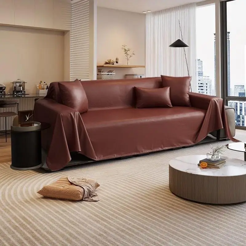 1pcs Simple Solid Color Sofa Mat Waterproof Non-slip Couch Cushion Four Season Universal  Protector Towel Case Home Decor