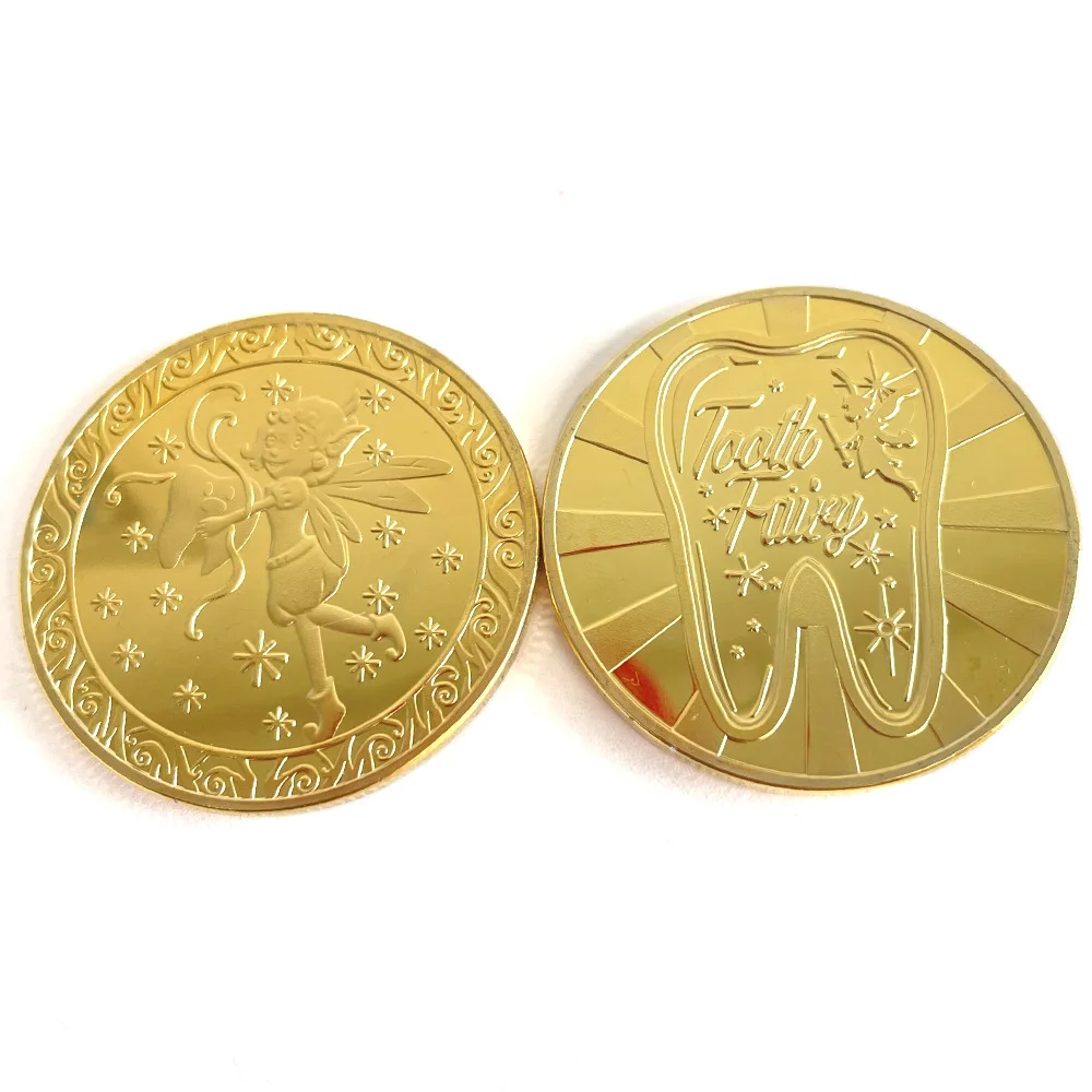 Tooth Fairy Coin Creative Gifts for Children Golden Plated Commemorative Coin Souvenirs