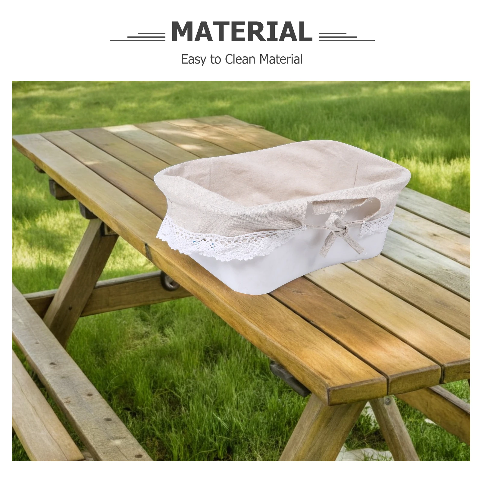 2 قطعة سلة مغزولة القماش بطانات النسيج استبدال البيضاوي سلة النزهة بطانات ديكور مزرعة أسفل استبدال الملحقات #2