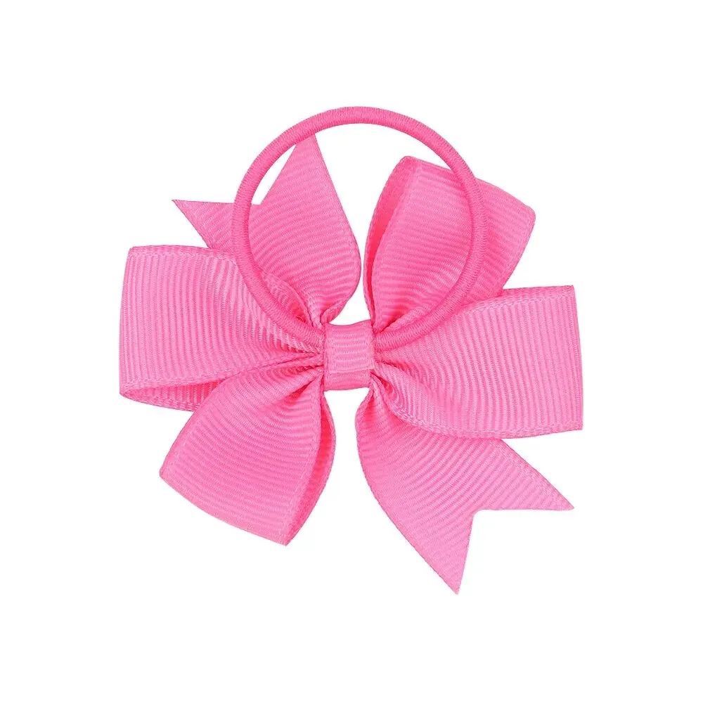 20pcs Children\'s Hair Accessories Ribbed Ribbon Fishtail Bow Hair Band Girls\' Leather Band Hair Cord Headwear