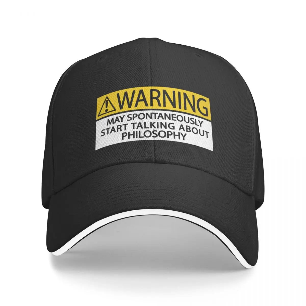 Warning may spontaneously start talking about philosophy Baseball Cap Luxury Hat Cosplay black Golf Wear Hats For Women Men's