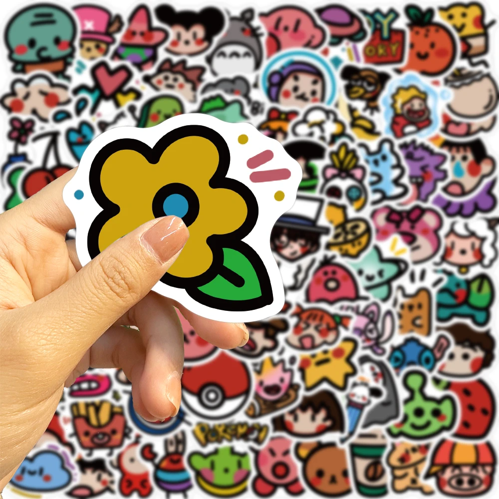 만화 올드스쿨 스티커 데칼, 카와이 그래피티, DIY 노트북 수하물 벽 장식, PVC 스티커, 90 개