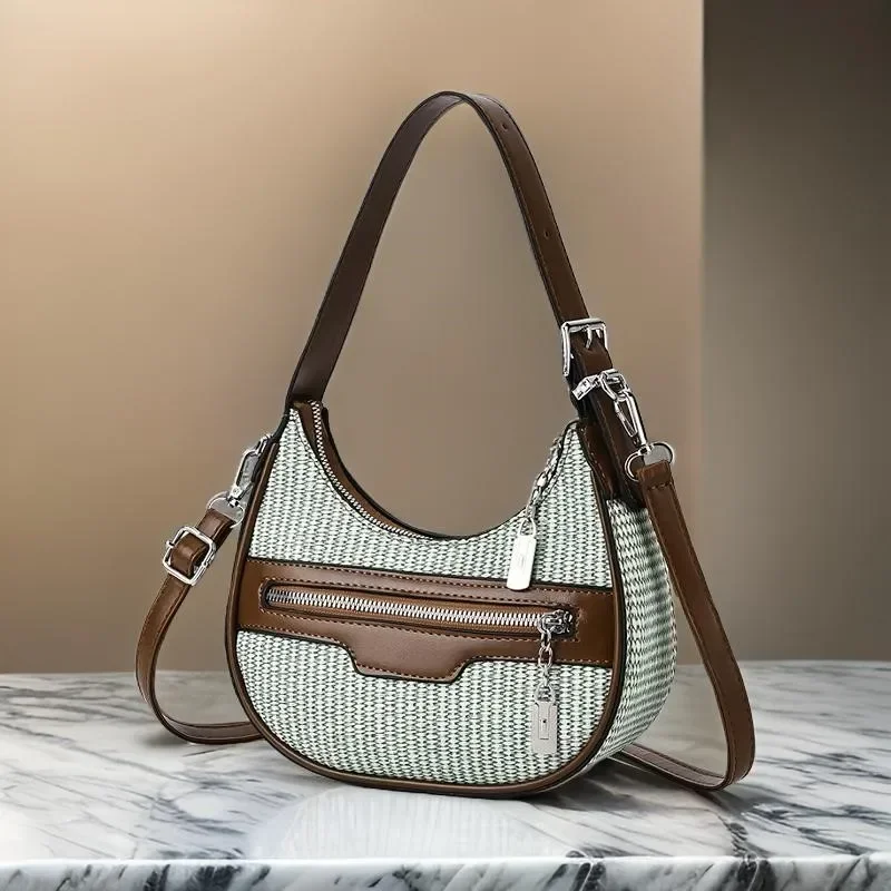 

Designer Solid Color Leather Handbag - Luxury Minimalist Shopper Tote With Large Capacity And Retro Finish