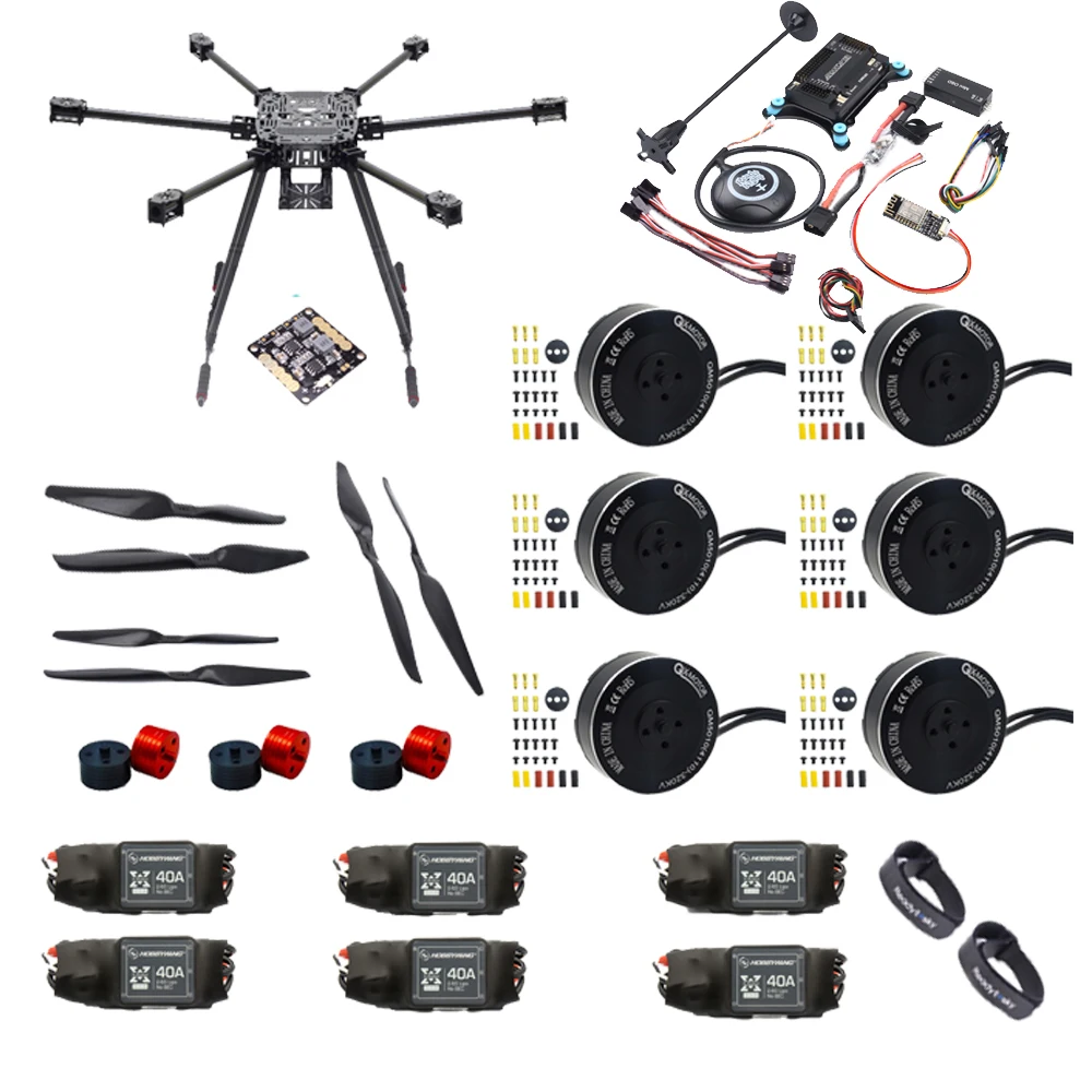 X-Rotor ZD850 Set 850mm Hexa-Rotor Full Carbon Fiber Frame 5010 380KV Motor 40A ESC APM2.8 / Pixhawk 2.4.8 Flight Comtrol