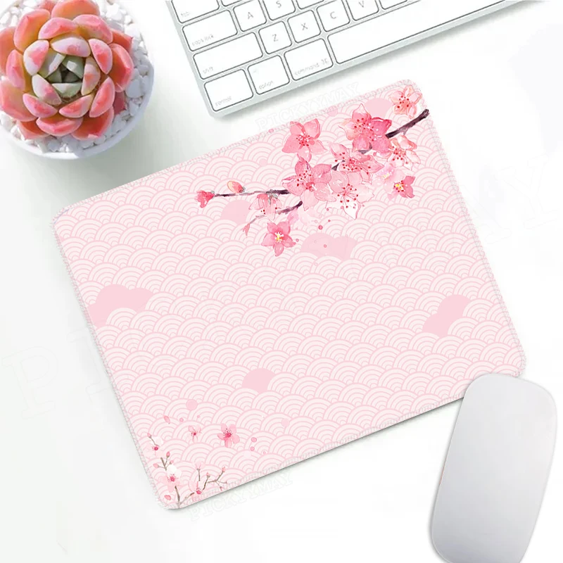 

Pink Sakura Mouse Pad Cherry Blossom Mousepad Non-slip Rubber Desktop Rugs Small Laptop Desk Mat Mouse Mats 20x25cm Cute Gifts