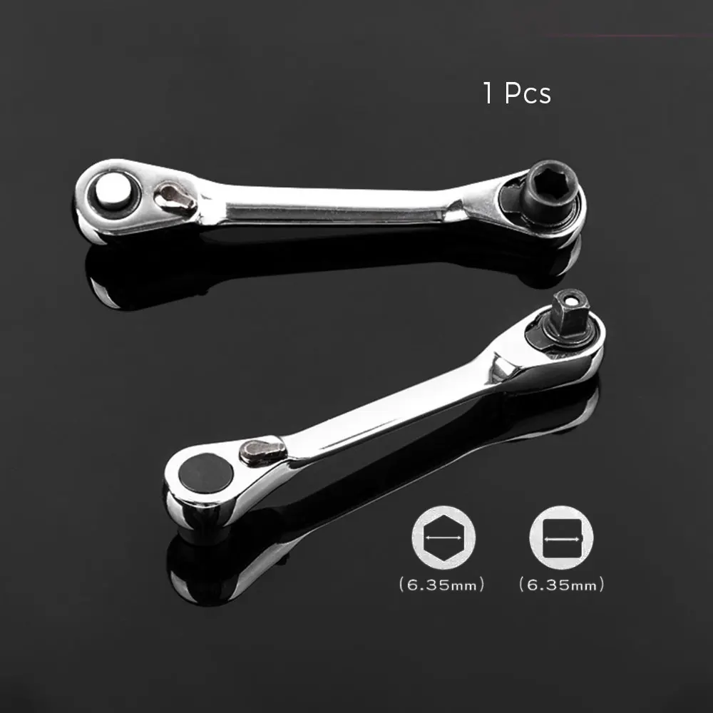 Mini treble 1/4 Ratchet Wrench Double Ended Quick Socket Ratchet Wrench Screwdriver Hex Torque Wrenches Set Spanner image 4