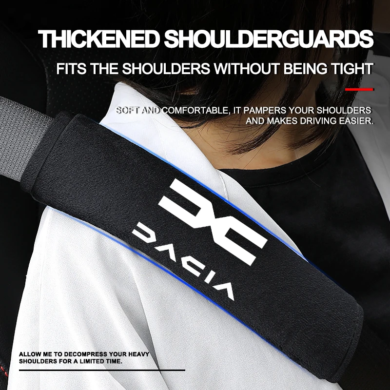 2Pcs cotton Car Seat Belt Shoulder Cover Pads Fit Dacia Sandero Duster Jogger Spring Logan Bigster Lodgy Dokker Car Accessories