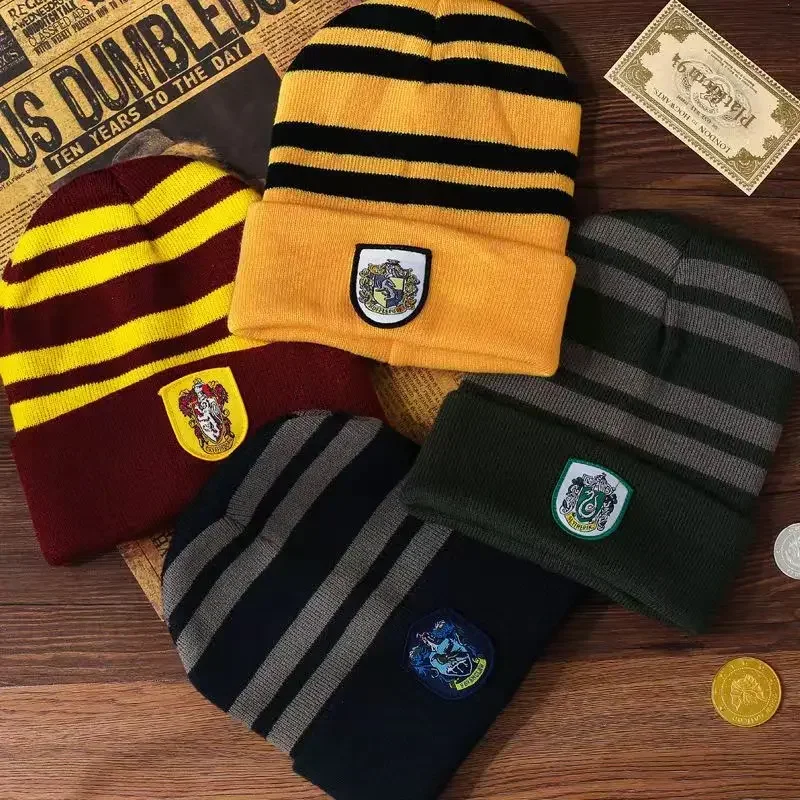 Hogwarts Knitted Hat Gloves Warm Accessories Harries Potter Products Gryffindor Slytherin Logo Decoration Party Gifts for Kids