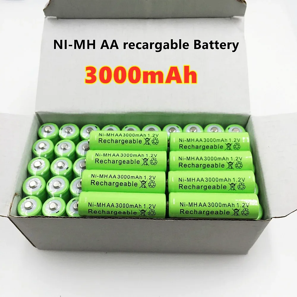 4 ~ 20 PCS 1,2 V 3000 mAh NI MH AA Pre-cargado bateras recargables NI-MH wiederaufladbare AA soi para juguetes micrfono de la cmara