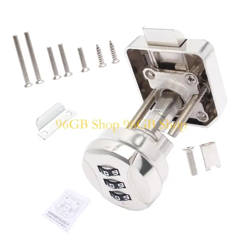 

96GB Marine 3 Digit Combination Lock For Vehicle Cabinets Home Drawers Weatherproof Metal Resetable Code Design