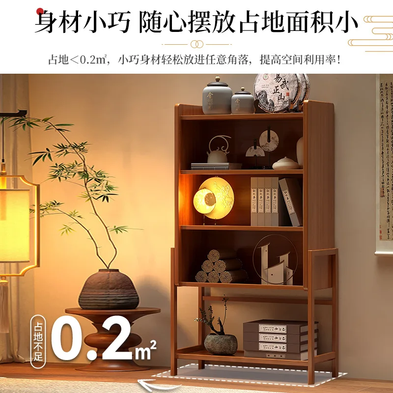 AOLIVIYA Solid Wood Display Bookcase Cabinet Library Shelves Desk Bookshelf Storage Rack Tea Living Room Organizer Stand