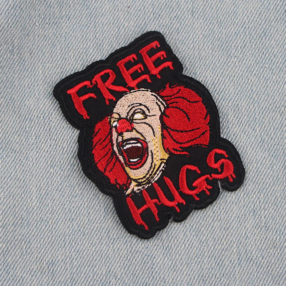 Joker Character Embroidered Patches For Clothing Thermoadhesive Patches DIY Jackets Iron on Patches Sew Applique Stickers