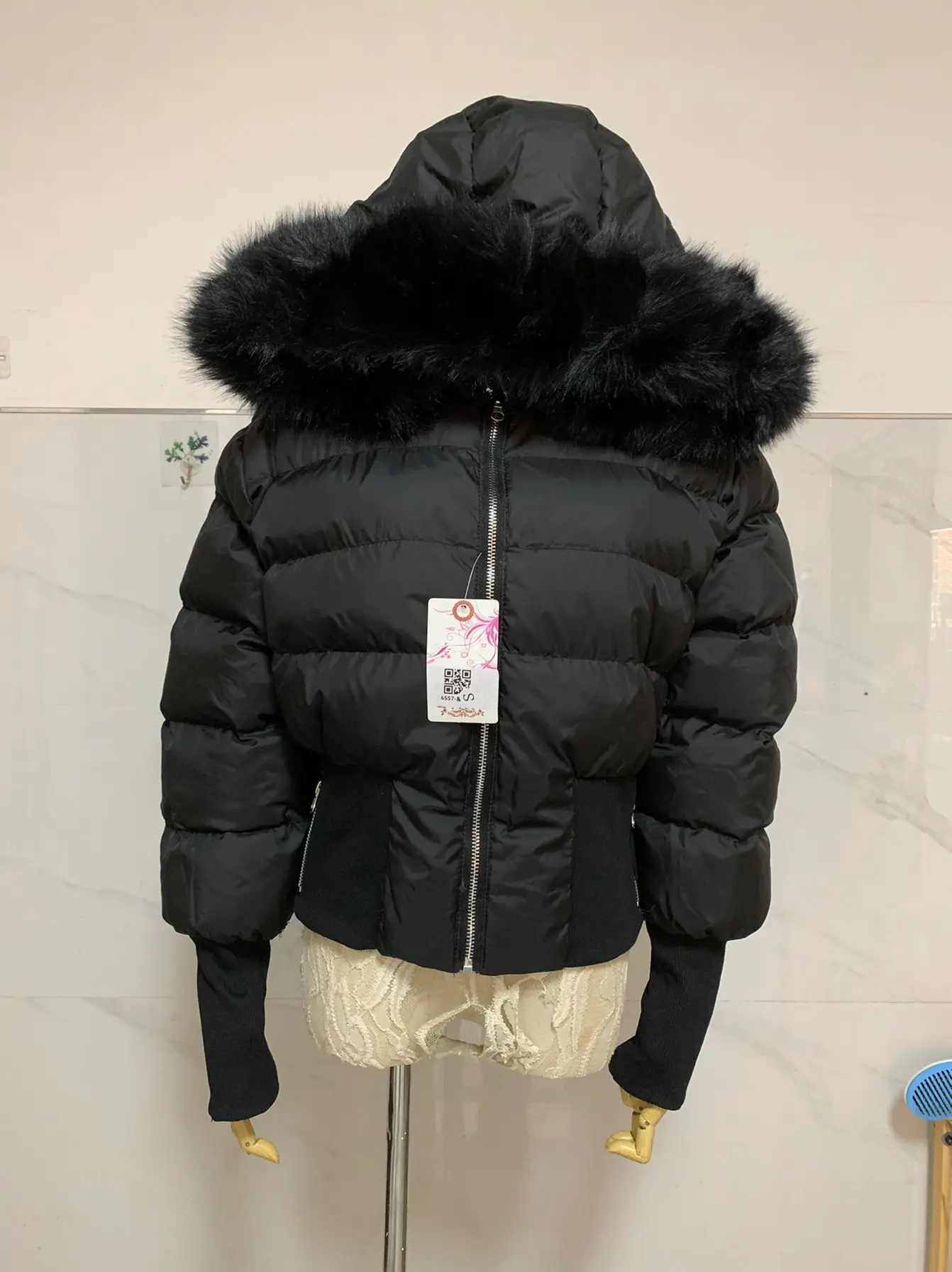 Winter Faux-Fox Fur Women Down Parka Hooded Short Coat Warm Puffer Jacket Female Outdoor Y2k Cotton Padded Outwear