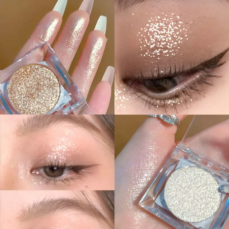 2-kolorowa paleta cieni do powiek Pearl Shimmer Contour, długotrwały, wodoodporny, odporny na pot, nieprzywierający rozświetlacz do oczu do makijażu oczu