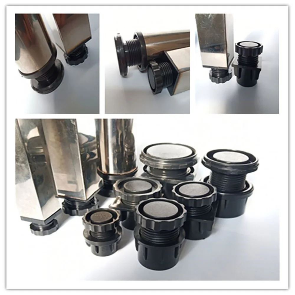 4/2pcs 25-76mm 25x25mm-60x60mm Furniture Height Adjustable Leg Cupboard Table Chair Feet Anti-Slid Leveling Plastic Conne Base