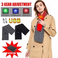 145cm Smart Heated Electric Scarf Women 3 Gears Heating Autumn Winter Hiking Scarves USB Charge Home Sport Fashion Neckerchief