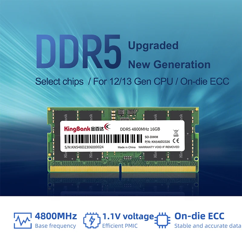 KingBank DDR4 SODIMM RAM 16GB 32GB 4800MHz 5600MHz 262 Pin SODIMM