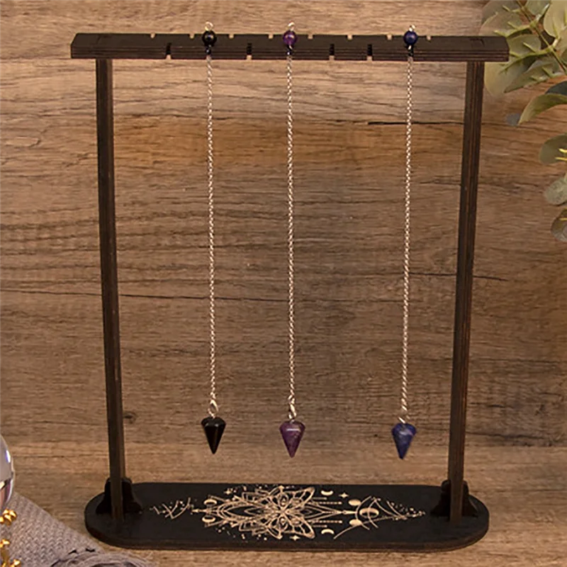1 Pcs Wood Wiccan Crystal Holder Wooden Pendulum Display Stand Dowsing Pendulum Display Stand B