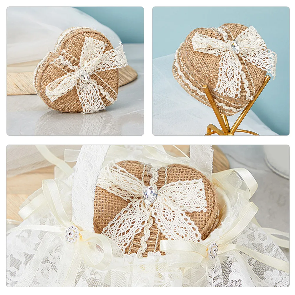 

Heart Shaped Jewelry Ring Box Exquisite Handmade Craft Portable Small Jewelry Organizer Gift Storage Case with Mirror for Travel