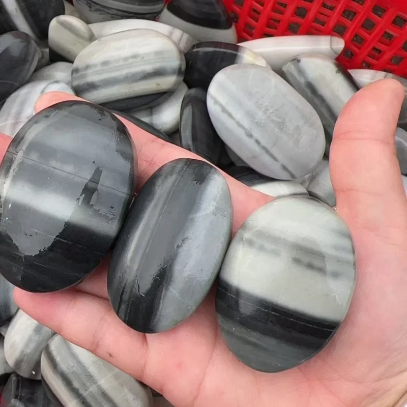 

1PC Wholesale Natural Crystal Palm Polished Gemstone Taiji Jade Ornament for Fengshui Decoration, Gift for Friends