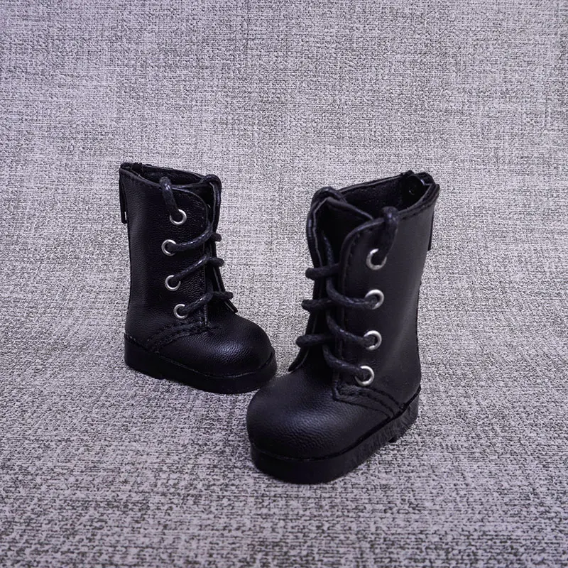 1/6 BJDドールシューズ ハンドメイド 4.2cm * 2cm ミッドチューブブーツ 無地 ラウンドトゥ 細ベルト 厚底シューズ ドールアクセサリー おもちゃ