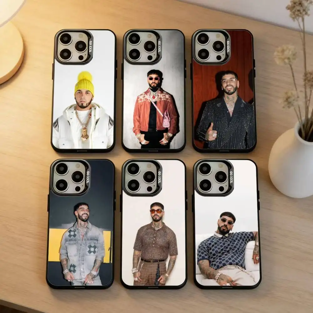 

A-Anuel A-Aa Phone Case For iPhone17, 16,15,14,13,12 Pro Max Black Candy Matte Shockproof Cover