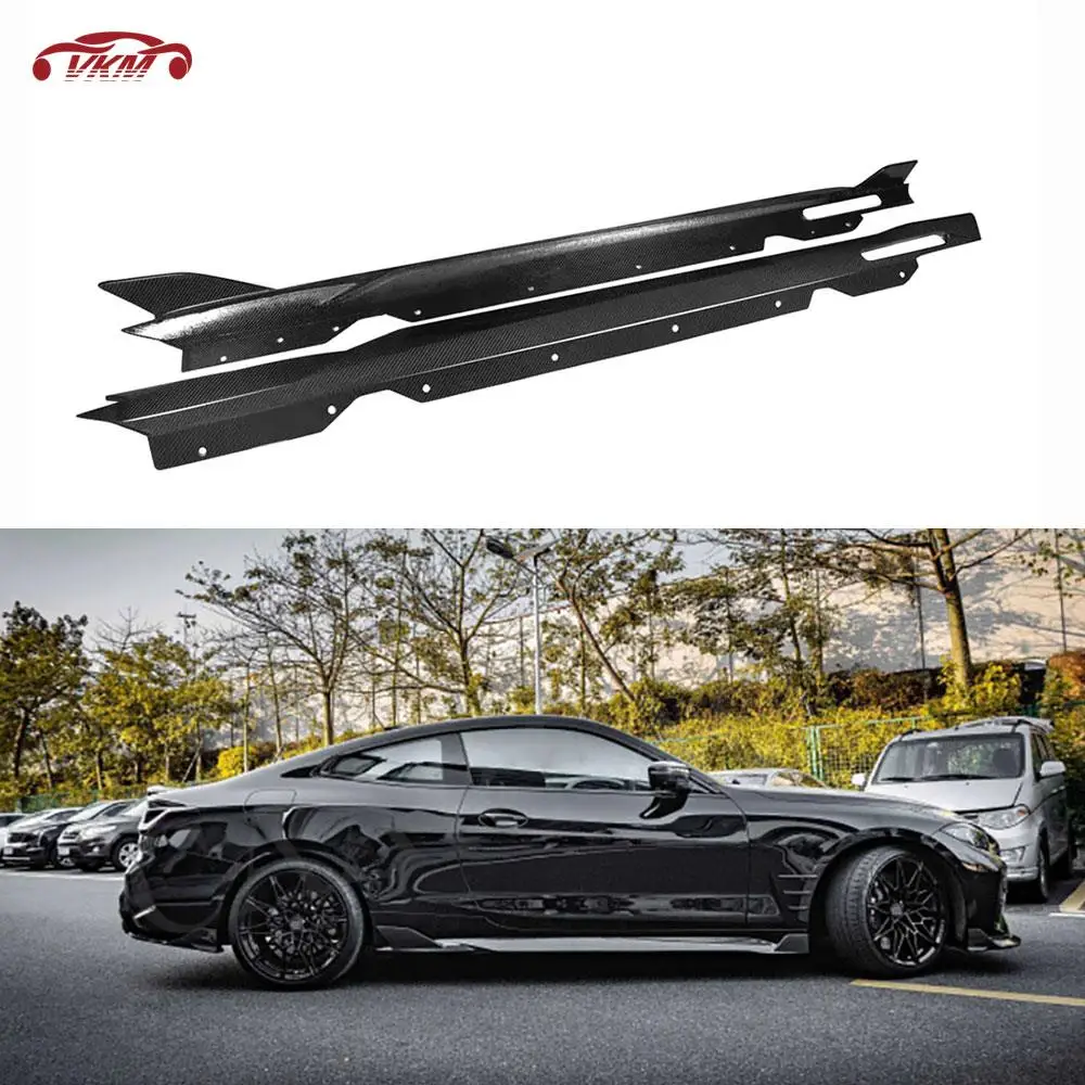 

Car Side Skirt Extension Rocker Apron Panel Body Kit Lip Splitters 2Pcs For BMW 4 Series G22 G23 Coupe 2021 + Car Accessories