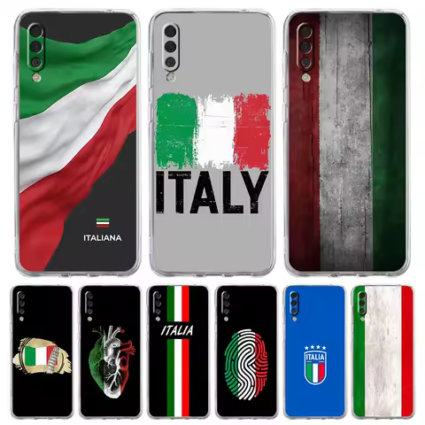 ITALY Flag Phone Case For Samsung A54 A52 A50 A70 A30 A40 A20S A20E A02S A12 A14 A16 A22 A24 A42 A34 A32 5G A04s A06 Clear Cover