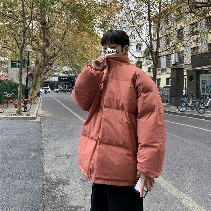 

Winter Jacket Men Warm Fashion Casual Thicken Stand-collar Coat Men Korean Loose Multicolor Short Coat Mens Oversized Parker