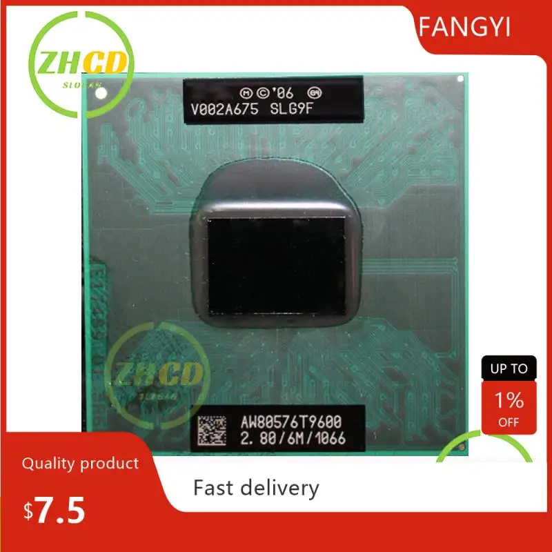 Intel Core 2 Duo For T9600 CPU Laptop SLG9F SLB47 6M cache / 2.8GHz / 1066/Dual-core PGA478 GM45 PM45 processor