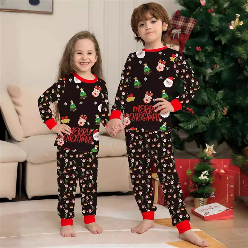 Christmas Family Matching Outfits Baby Boy  Girl Cartoon Top Suit Baby Mother Daughter Pyjama Sets Father Son Fashion Outfits