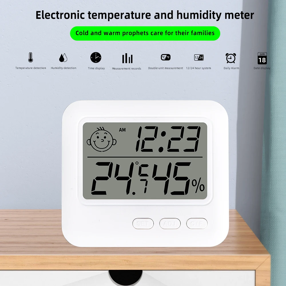 LCD termometro digitale elettronico igrometro Indoor Outdoor temperatura umidità Monitor stazione meteorologica per la casa