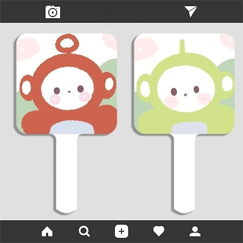 

Зеркало портативное ручное с изображением Телепатриков, милое мультяшное, для студентов общежитий, для макияжа, подарок для девочек