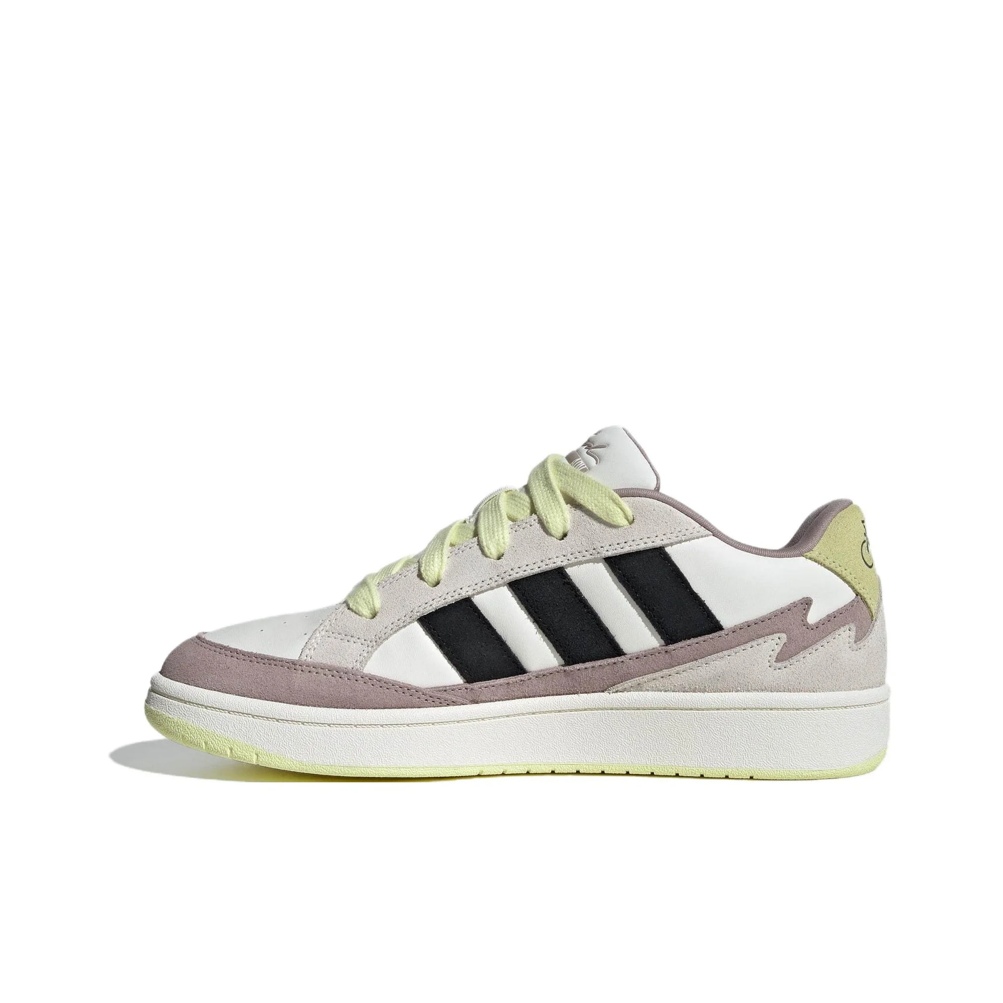 Adidas CARD Chaussures de skateboard basses en cuir antidérapantes et résistantes à l'abrasion unisexe blanc noir violet JR0074