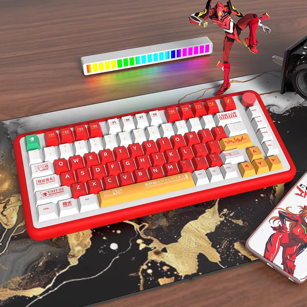 139/156 Keys EVA 02 Theme Keycaps PBT DYE SUB Key Caps For MX Switch Mechanical Keyboard Anime Cherry Profile Keycap Set